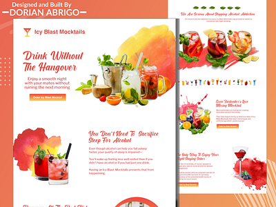 Alcoholic Drink Cocktail (Mocktail) Website Landing Page