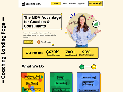 Coaching MBA Landing Page | Wordpress, Unbounce & Clickfunnels