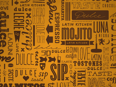 Dulce Pattern design icon illustration pattern restaurant typography