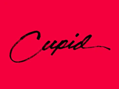 Cupid hand drawn music script type typography