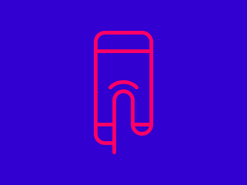 Pink and Blue feedback finger hand hold icon mic negative space phone recording search tap