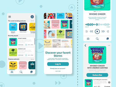 Podcast app app mobile mobile app music player podcast podcast player ui ui ux ux