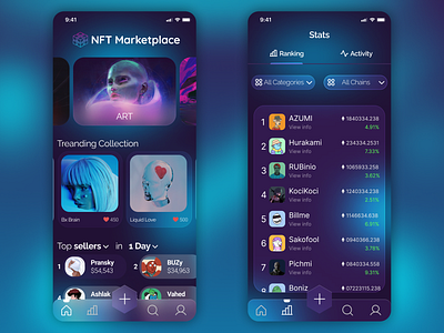 Dark Mode NFT app