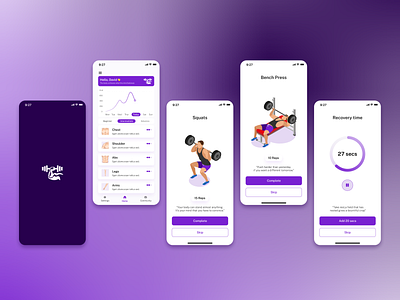 Fitness Mobile App app body building fitness illustration mobile app product design ui
