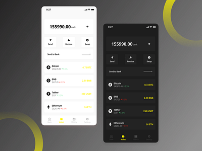 CoinBank: Cryptowallet cum fiat banking in one place app bank banking crypto cryptocurrency design financial technology fintech mobile app product design