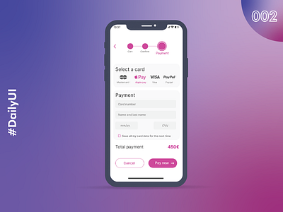 Daily 002 - Credit card checkout app credit dailyui design figma interface ui
