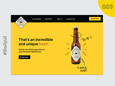 Daily 003 - Landing page app beer dailyui design figma illustration interface landingpage ui webdesign website