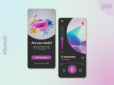 Daily 009 - Music Player app branding dailyui design figma interface musicplayer ui vector