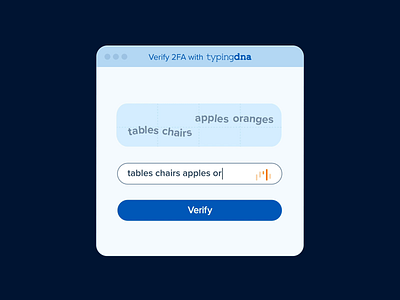 TypingDNA Verify 2FA 2fa security two factor authentication typing biometrics typingdna user experience ux verify