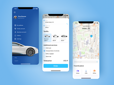 taxi app app design mobile personal account ui ux