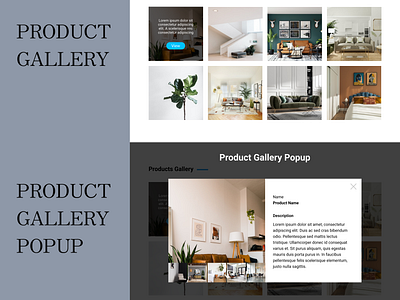 Gallery and Gallery Popup animation design graphic design typography ui ux web website