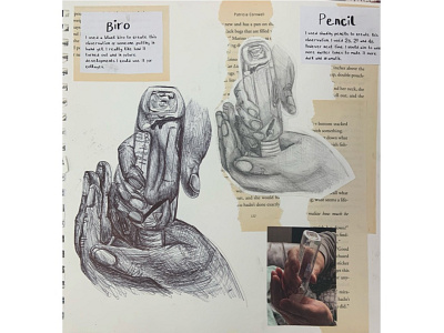 Observations - (4/6) a level art artist biro fine art observation pencil sketchbook