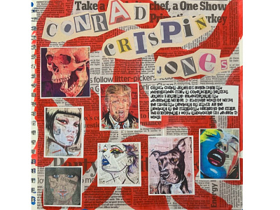 Artist Research 2 - (1/4) a level art artist artist research collage conrad crispin jones covid 19 fine art sketchbook