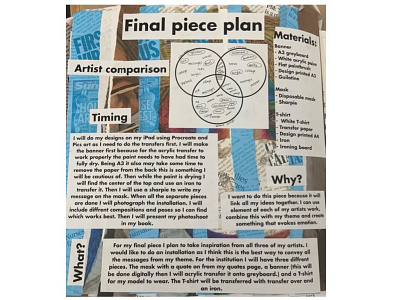 Final piece plan a level art artist collage covid 19 design final piece fine art planning sketchbook