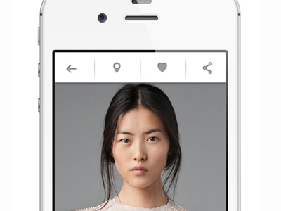 Zara mobile app application fashion icons iphone menu navigation social toolbar