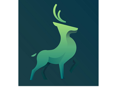 Deer illustration logo vector