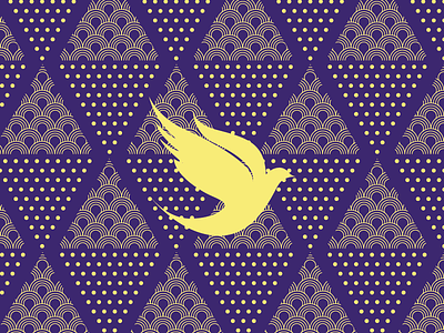 Pattern bird bird pattern violet yellow