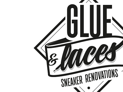 Glue & laces illustrator logo typography