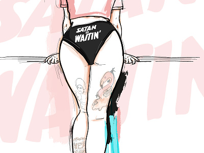 Holly ass illustration inked vector women