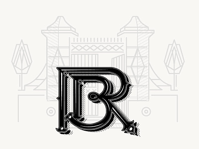 Monogram RB b illustration letter monogram r