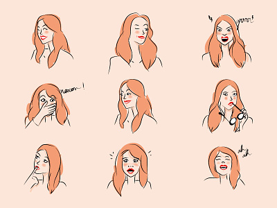 Expressions expression illustration vector women
