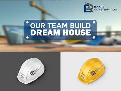 Rahat Construction Business Logo l Builders Company branding builders business logo construction construction helmet graphic design hard het helmet logo