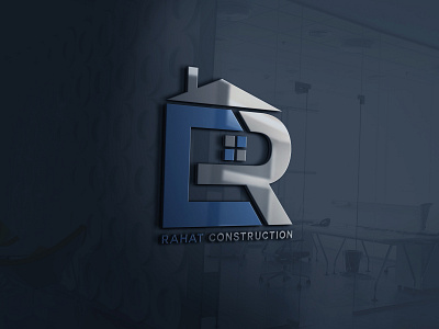 3D Rahat Construction Logo l Builders Company branding builders business logo construction design graphic design illustration logo