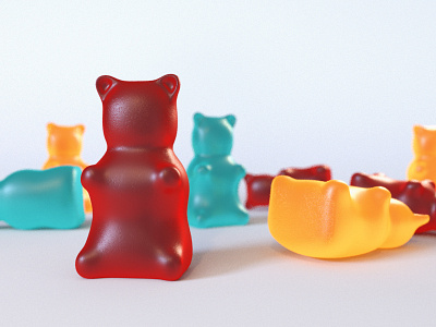 Gummy Pigs 3d c4d c4dtoa cinema4d graphicdesigncentral gummy gummybears rd rendering shader