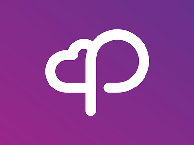 Purple Cloud cloud logo mark purple