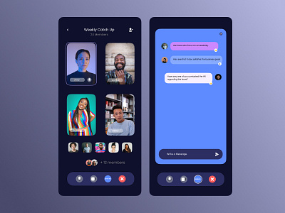 Videochat App design figma meetings mobiledesign ui videochat