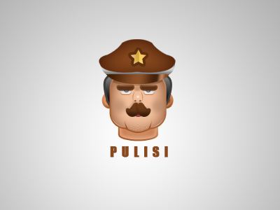 Polisi icon moustache polisi uniform