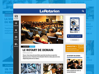 Newspaper app app application articles blue cards interface ios ipad newspaper ui