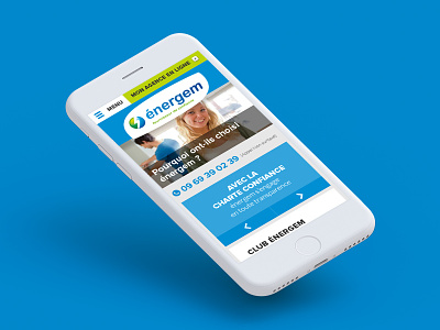 Energy supplier website blue clean iphone layout menu mobile responsive ui ux web webdesign website