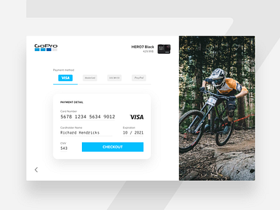 Daily UI #002 - Credit Card Checkout adobe xd blue checkout credit card daily ui free freebie gopro madewithadobexd payment ui ux design