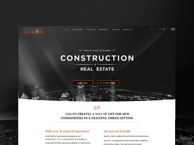 [WIP] Real Estate Company Proposal - Dark architecture construction dark real estate web website