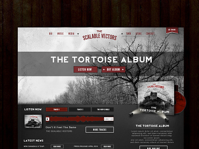 Web Layout for a Band album band grunge web website