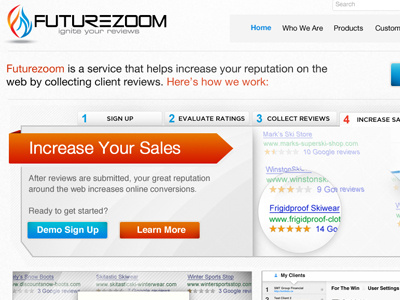 Reputation Service Layout banner clean client header reputation reviews services ux web design web layout