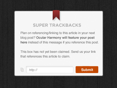 Super Trackbacks box trackback ui ux web