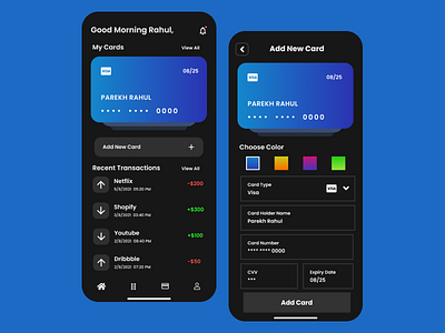 Banking App Home Screen app banking app color colour design dribbble figma instagram minimal ui uidesign uiux user interface user interface design ux uxui