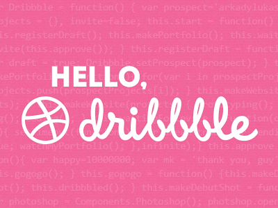 Hello, Dribbble clean coding design dribbble happy hello minimal pink