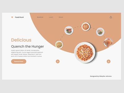 Food Hunt Landing Page - UI Design 003 app branding design icon illustration logo typography ui ux vector