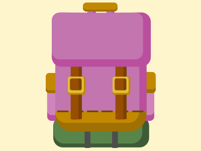 Traveller backpack flat illustration