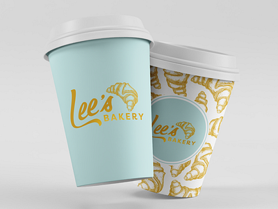 Lee's Bakery bakery banner cup design graphic design identity logo tagline typography