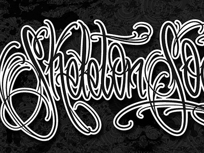 Skeleton Society logo script skeleton tattoo toni moore