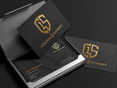 Colossal 1 Security bristol business cards logo security
