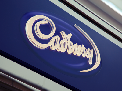Cadbury - Finished acrylic cadbury fascia signage