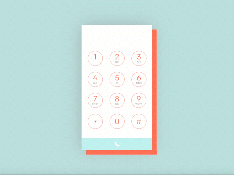100 Days - Day 3 dial pad 100 days 100 days of ui animation dial pad interaction phone transition ui ui challenge