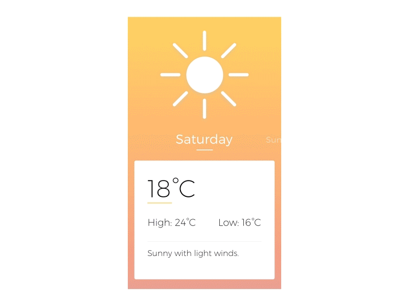 Day 10 - The Weather 100 days of ui animation forecast interaction transition ui ui challenge weather