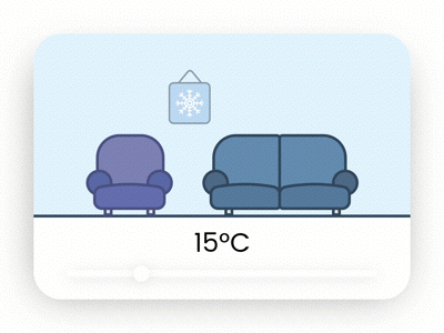 Day 20 - Thermostat 100 days 100 days of ui animation day 20 illustration interaction living room temperature thermostat ui