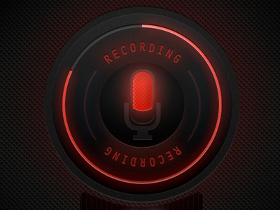 Record button on app button design dj illumination interface light mobile music texture
